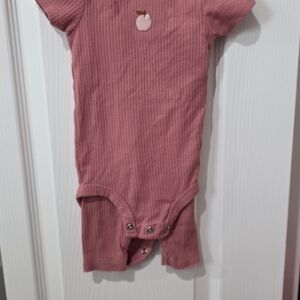 Pink Ribbed Kids One Piece
